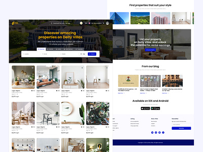 Deity Villas Landing page design figma landing page real estate ui ux