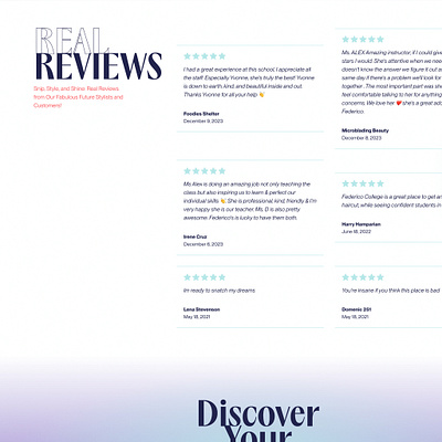 Federico College design feedback review site testimonial ui ux web webdesign website