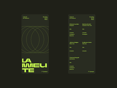 La Meute • Website collective dark digital freelance green mobile ui ux website