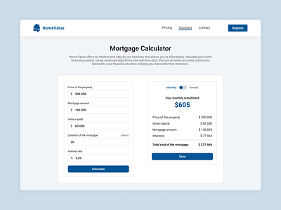 Home Mortgage Calculator - Daily UI #004 004 app design calculation calculator calculator design daily ui 004 daily ui challenge dailyui home mortgage home mortgage calculator mortgage calculator software software design ui ui challenge ui design uxui