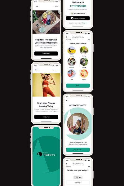 FiTNESSPRO APP UI design designing figma illustration logo ui uidesign uiux uiuxdesign ux