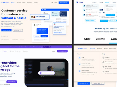 A couple of landing page concepts I designed for devtryb landing page