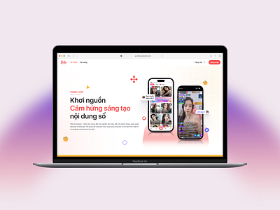 Landing page for Yoko LiVE hari landing page live design live ui livestream top ui ui design web design website