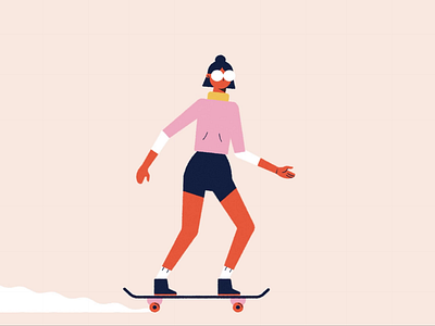 Skate Siren 2danimation aftereffects animation characterdesign creativeprocess digitalart graphicdesign illustration motion graphics motiondesign motiongraphics skateboarding