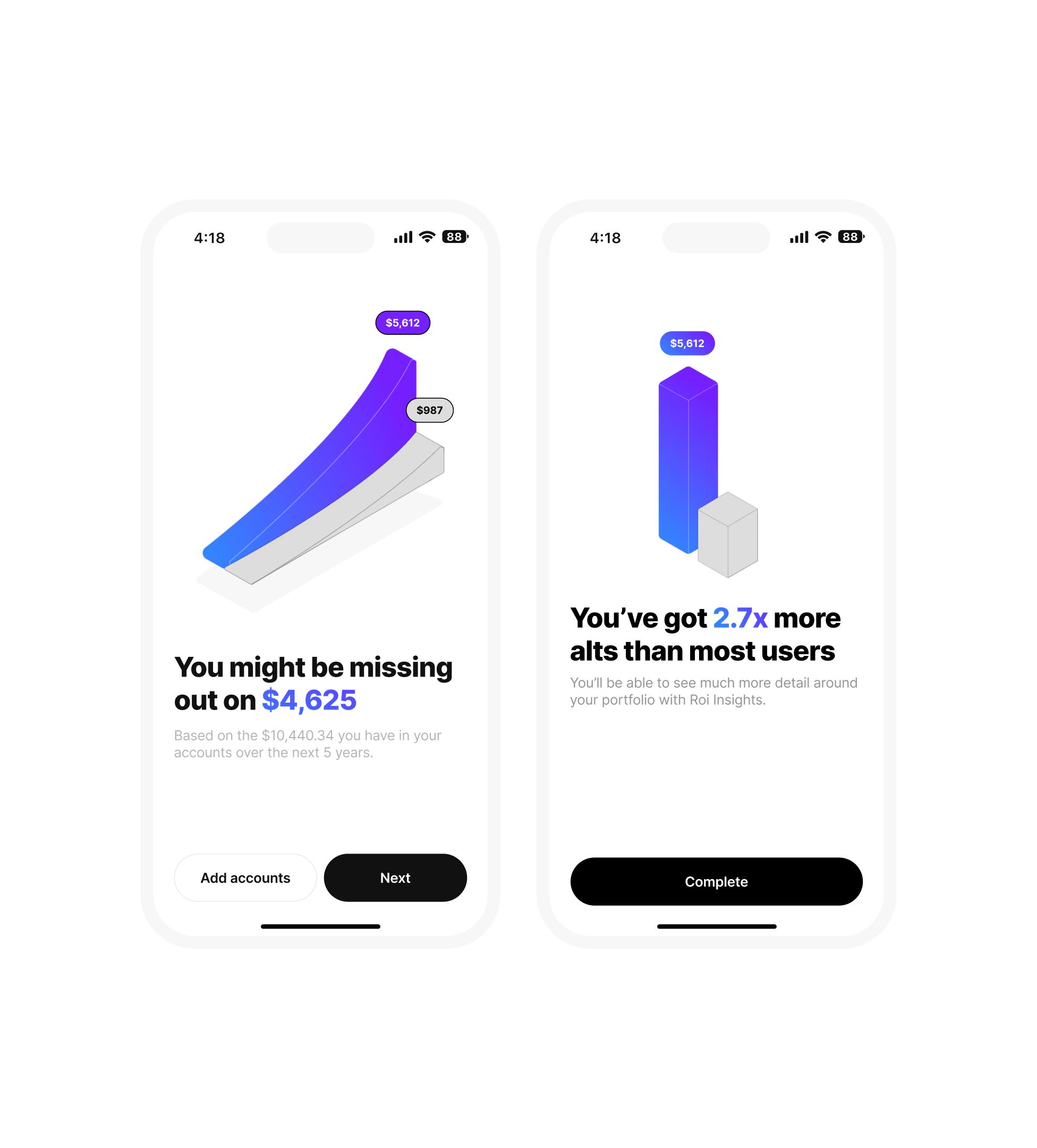 Fintech Graph Net Worth app cash design finance money networth portfolio ui ux