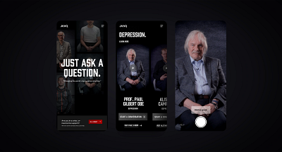 JAAQ - Website Design dark mode dark ui mental health mental health website ui video website design