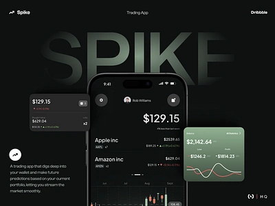 Stock Market Trading App application bear bull dark theme design dribbble shot finance fintech inspiration interface design market mobile product design spike stock trade trading app ui ux