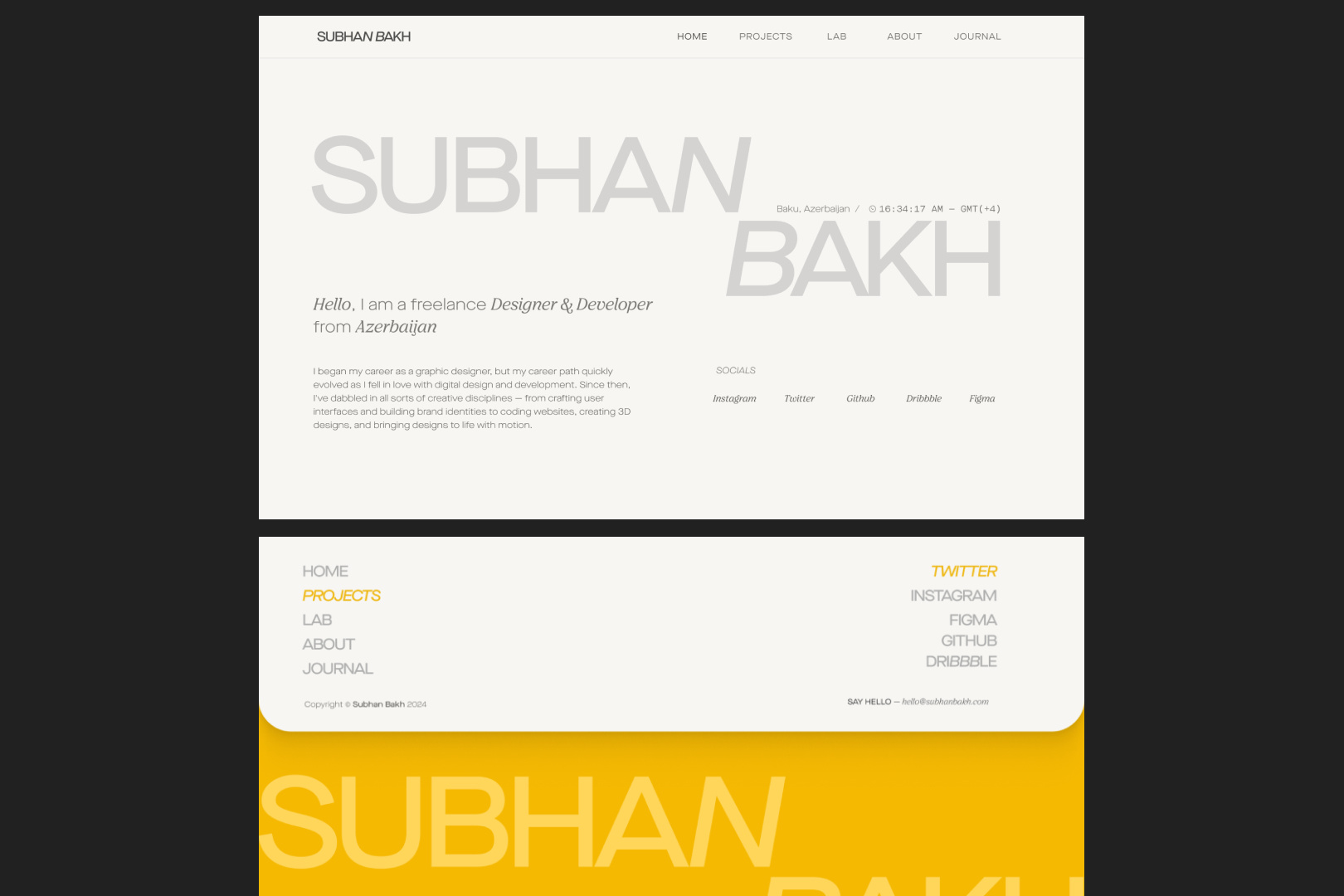 A few design concepts for my portfolio