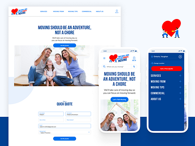 Two Small Men with Big Hearts Moving app brian white design home page menu mobile mobile design mobile menu moving product web web design web site