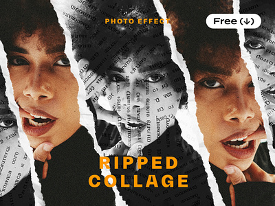 Ripped Paper Photo Effect crumpled cut cutout download fragments free freebie grunge newspaper overlay paper photoshop pieces pixelbuddha psd ripped scrapbook template texture torn
