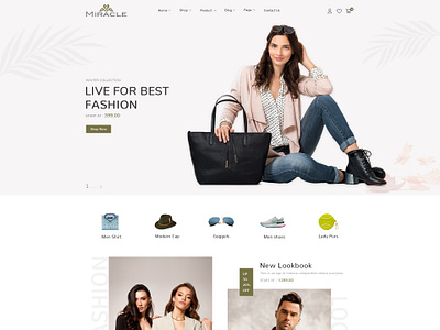 Miracle Fashion Website Design about us animation branding cap fashion graphic design logo men minimal modern motion graphics theme uiux website women