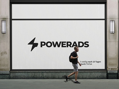 Powerads logo design for an agency ads ads logo agency logo blitz logo branding clean graphic design logo modern powerads symbol logo timeless wordmark