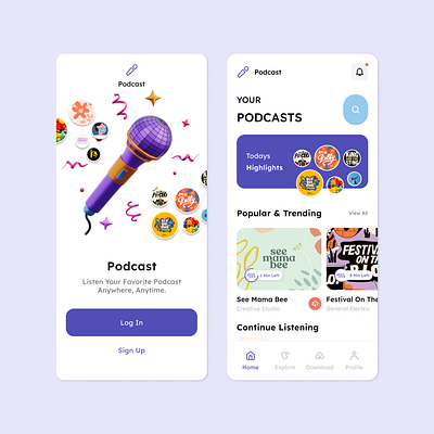 Podcast App ❤ ui ux