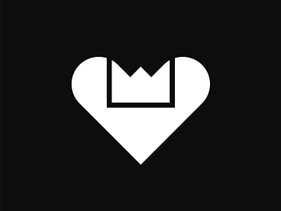 Heart + crown brand branding crown design heart icon identity illustration king logo logo design logo designer logo inspiration logo mark love mark minimal simple symbol