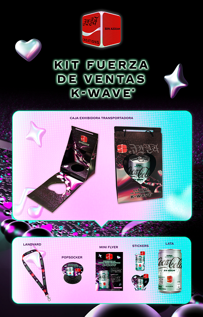 Kit K-WAVE coca cola coke creation graphic design k wave packaging