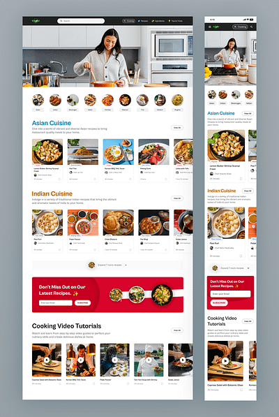 Cooking Recipe Design | App and Website Responsive app design cooking dish website food food design interaction mobile design recipe recipe website ui design ui ux user interface ux design website design