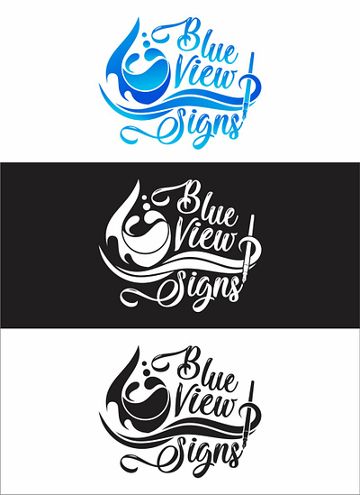 Logo - Blue View Signs graphic design logo logo design signage vector