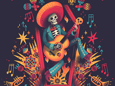 Día de los Muertos - 1 day o the dead día de los muertos fiesta illustrated illustration skeleton