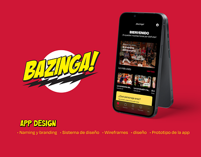 App design: Bazinga TBT app branding design ui ux uxdesign wireframes