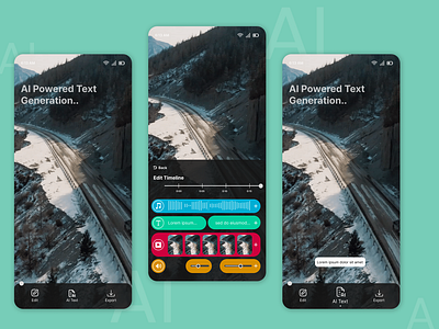 AI Text Generation APP UI ai ai based ai gen ai quotes ai text generation app design app ui creative reels design edit mobile mobile ui reels ui video video editting