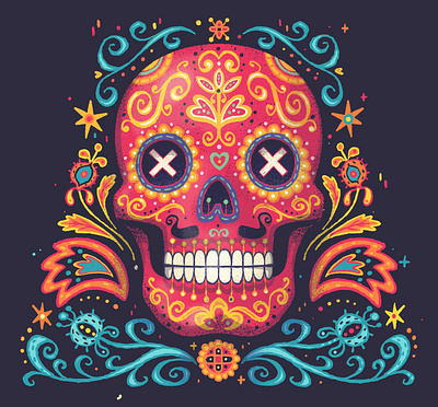 Día de los Muertos - 2 day of the dead día de los muertos fun ill illustrated illustration skull