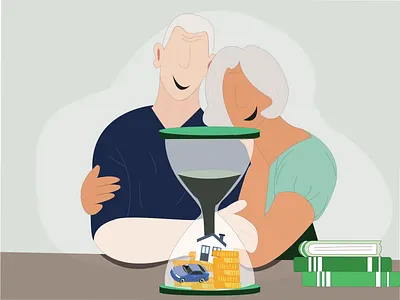 The Power of Early Investments compoundinterest financialfreedom futuresecurity goldenyears illustration investingyoung retirementplanning ui vector