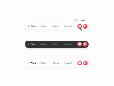 navigation bars aesthetic bar black clean dark mode figma lightmode minimal nav nav bar navbar navigation portfolio red sexy sharp striking ui white