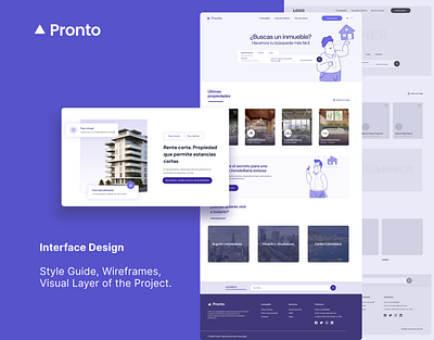 Pronto- Real estate web design design figma illu illustration real estate ui web webdesign