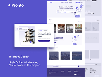 Pronto- Real estate web design design figma illu illustration real estate ui web webdesign