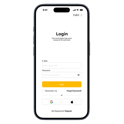 Simple Mobile Login UI graphic design login login form login screen mobile mobile ui register register form ui ux