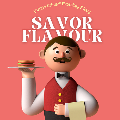 Savor Flavor Restaurant 3d character Poster Ad . 3d animation branding character design design graphic design illustration interface logo poster ui ux vector