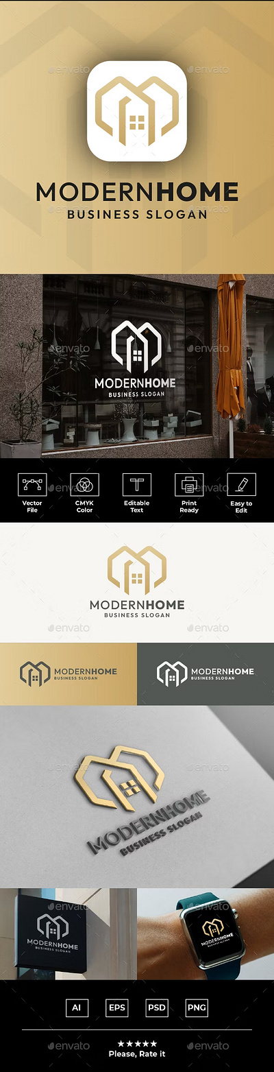 Modern Home Real Estate Logo window