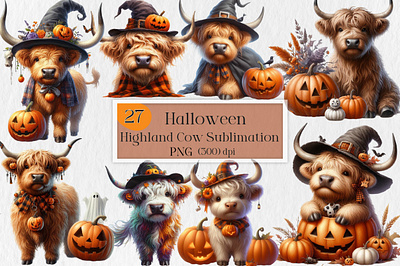 Halloween Highland Cow Sublimation lion