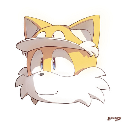 "We can use these as hats!" cute digital fanart illustration pfp sonic tails