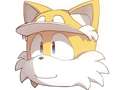 "We can use these as hats!" cute digital fanart illustration pfp sonic tails