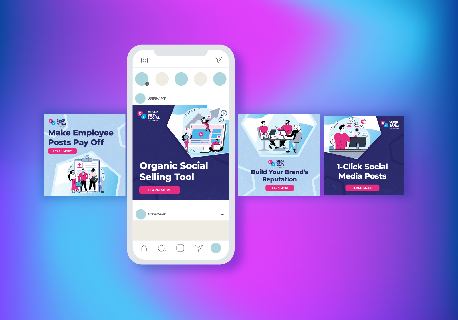 Paid Social Ads for Clearview Social, employee advocacy software