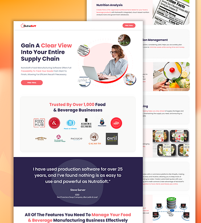 Landing Page for Nutrasoft, a Food & Beverage Manufacturing Soft b2b ads b2b landing page branding landing page paid social paid social ads paid social landing page saas saas ads software as a service