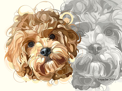Dog Illustration #4 animal animals artstyle cartoon cute design dog illustration line pet pets portrait unique
