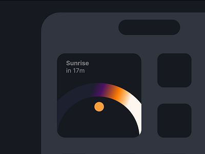 Sunrise/Sunset widget animation app countdown data visualization digital figma flat design minimal prototype smartphone sunrise sunset ui user interface weather widget