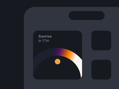 Sunrise/Sunset widget animation app countdown data visualization digital figma flat design minimal prototype smartphone sunrise sunset ui user interface weather widget