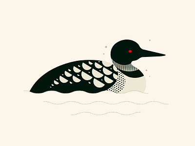 Loonatic bird black and white design flat design geometric illustration illustrator loon vector