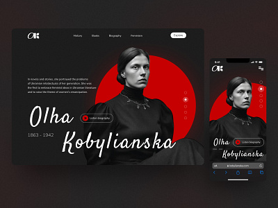 Olha Kobylianska - Hero section of landing Page concept design desktop hero landing main mobile site ui ukraine ux web