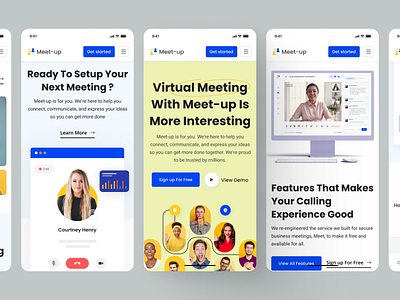 Virtual Meeting with Meet-up 👌 app branding design graphic design illustration ui ui design users interface ux vector
