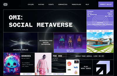 OMI: Social Metaverse UI 3d design hero section interface metaverse social metaverse ui user interface web web3