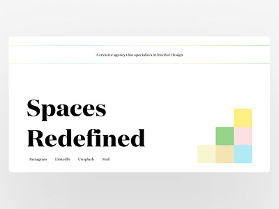 Spaces Footer agency design footer interface interior design landing page light ui website white