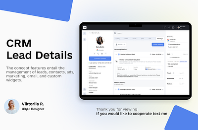 CRM Lead Details app design design interface figma form logo ui