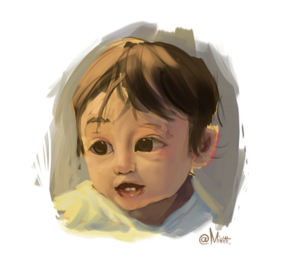 light study baby boy cartoon concept cute illustration painting study