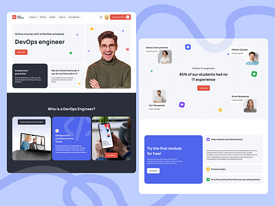 📚 IT Academy Landing Page academy app branding design graphic design illustration it landing logo school typography ui ux vector web design website