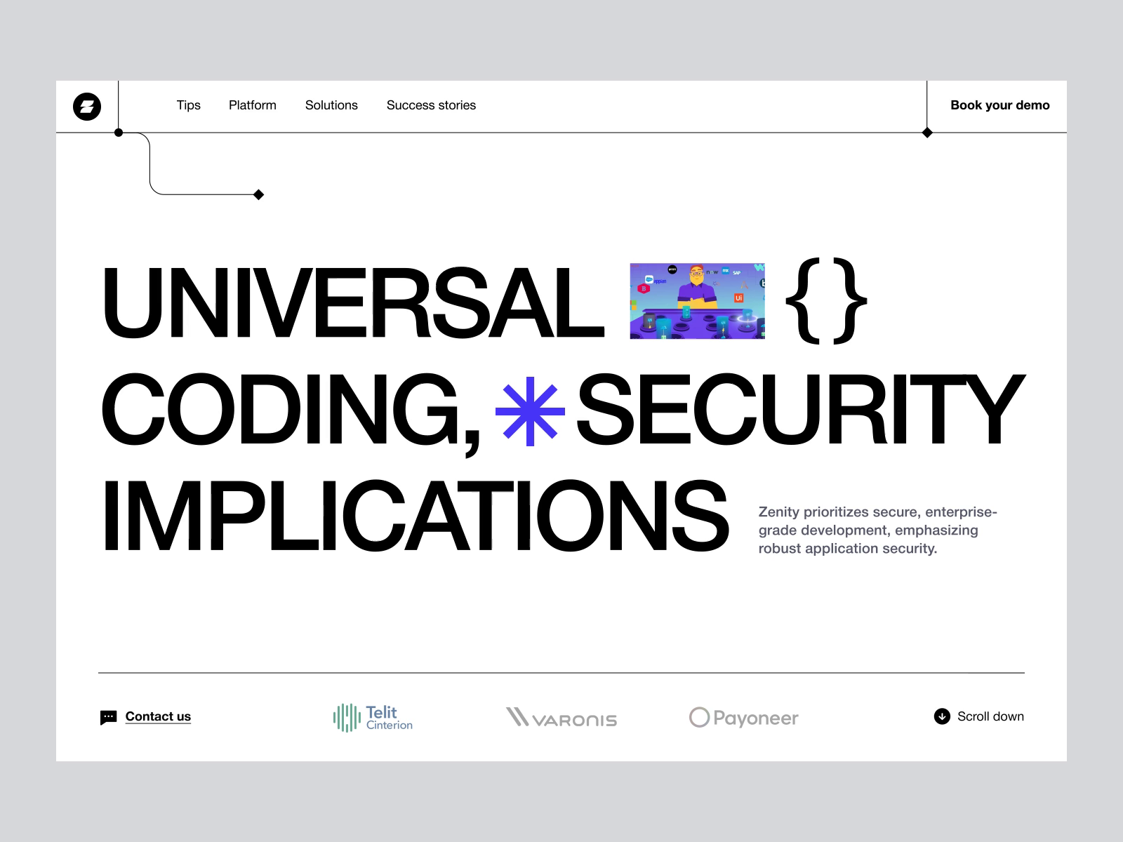 Example of Zenity Website/Mobile App/Branding