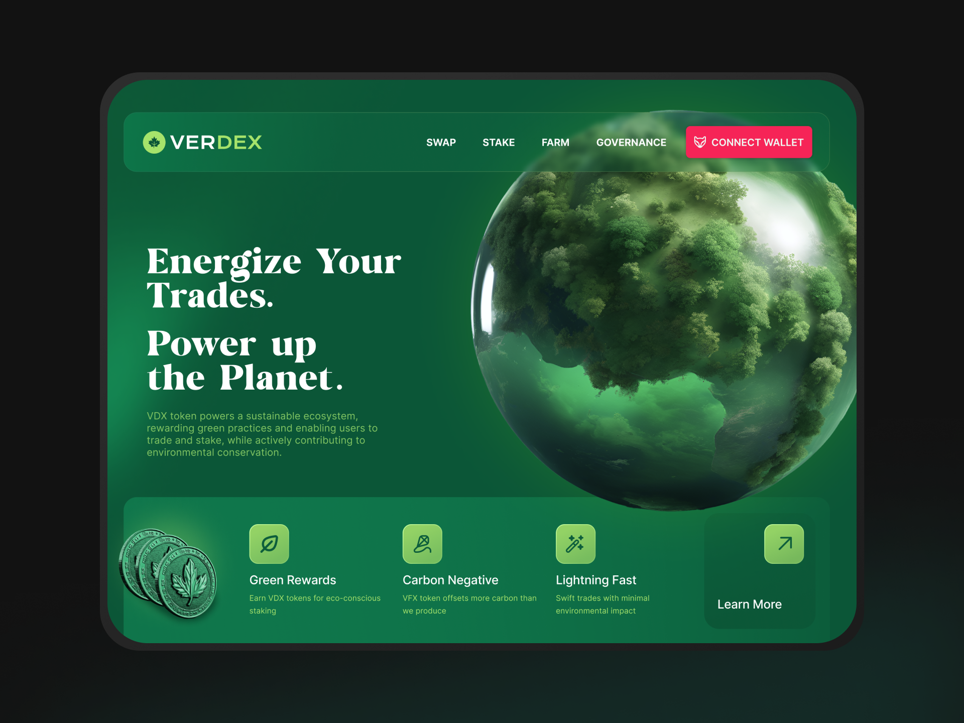 VERDEX - Green Decentralized Crypto Exchange by Wil Murillo 🚀 on Dribbble